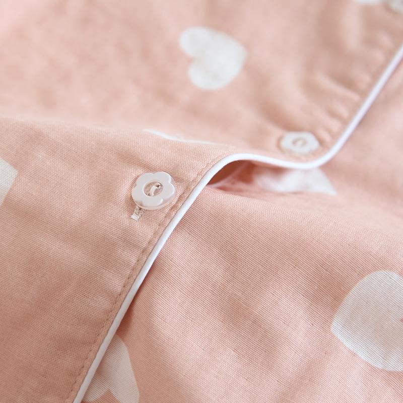 Women's Pure Cotton Three-Piece Pajama Set: Short Sleeve Top, Long Pants, and Shorts for Summer and Spring-Autumn Homewear.