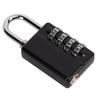 Gym Bag Locker Padlock 4 Digit Combination Zinc Alloy Black Anti Rust Weather Proof with A Key for Travel