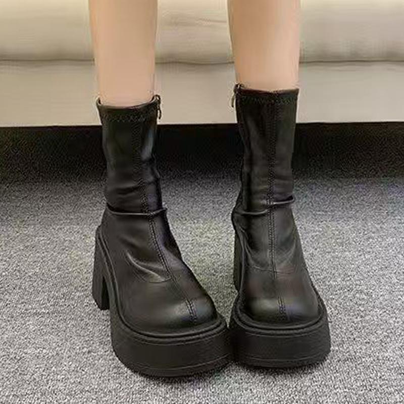 Fashion High Heels Women Ankle Boots Platform Chunky Fashion Shoes Winter Dress Designer Pumps 2025 New Cozy Goth Chelsea Botas De Mujer