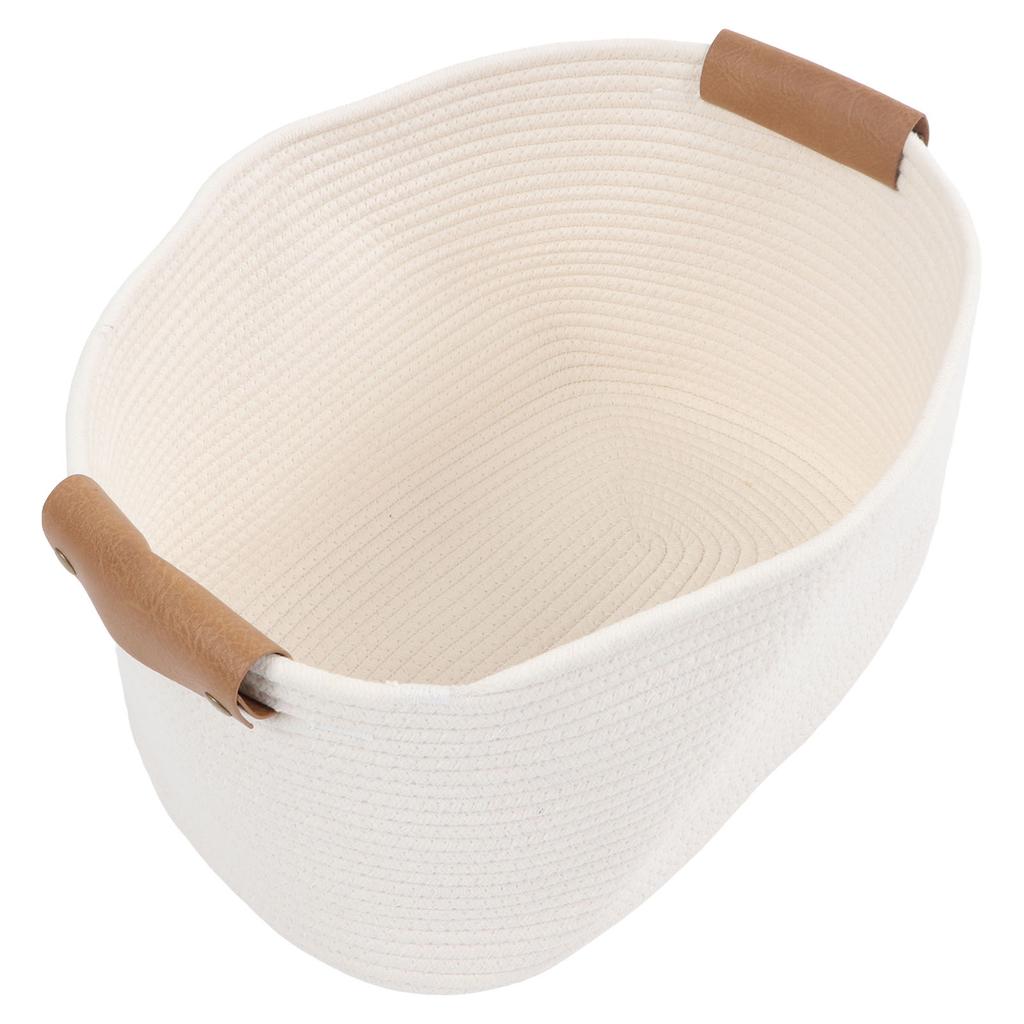 Cotton Rope Basket Large Capacity Multifunction Rope Woven Blanket Basket with Handle for Laundry