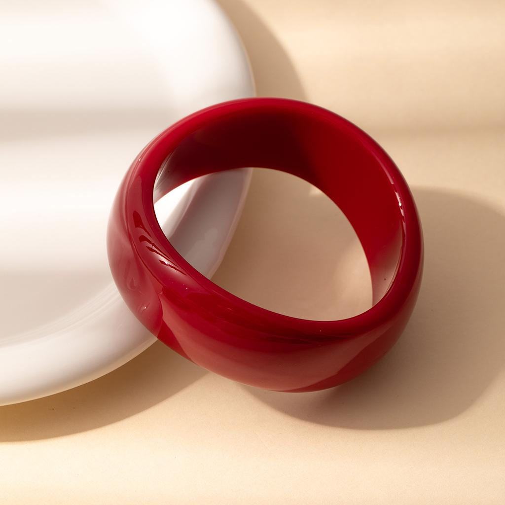 Retro Special-Shaped Wide Square Acrylic Multi-Color Bracelet Multi-Color Exaggerated Design Sense Niche Jewelry