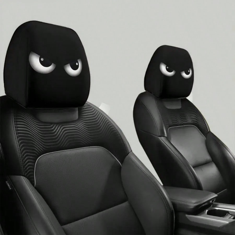 2pcs Car Headrest Covers - Fits All Models, No Filling Design