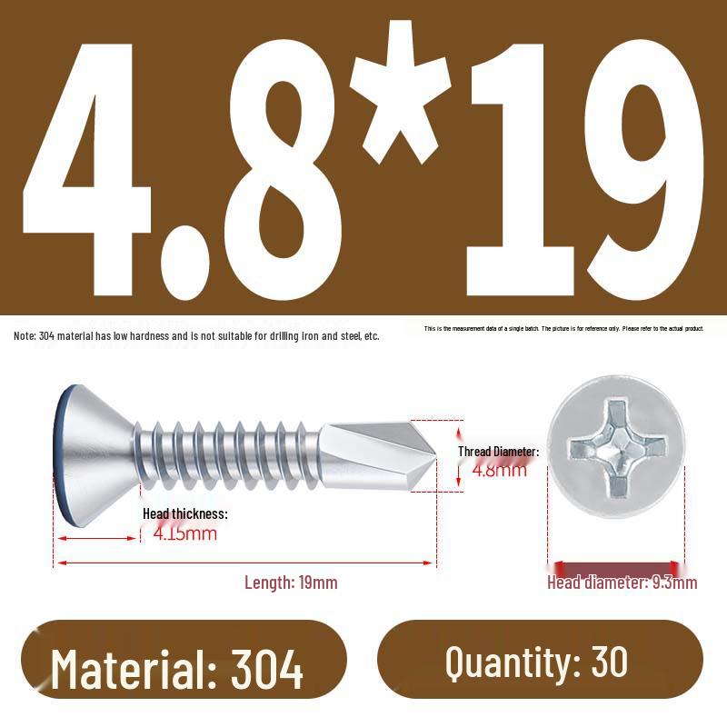 Phillips Flat Head Blue Zinc Plated Stainless Steel Self-Drilling & Self-Tapping Screws M3.9-M5.5