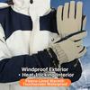 Fashion Waterproof Ski Gloves Warm Thermal Touch Screen Snow Gloves Comfortable Fleece Lined Winter Gloves Motorcycle Riding
