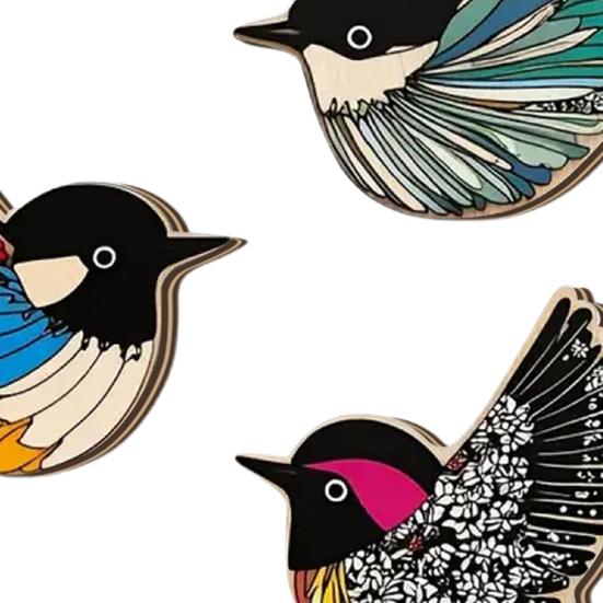 Yousheng 3Pcs/Set Wooden Birds Wall Art Rustic Flying Birds Decorations Modern Scandinavian Wall Decor for Farmhouse Home Office