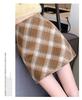 Women's High-Waist Retro A-Line Woolen Plaid Skirt - Autumn/Winter Slim Fit Short Skirt