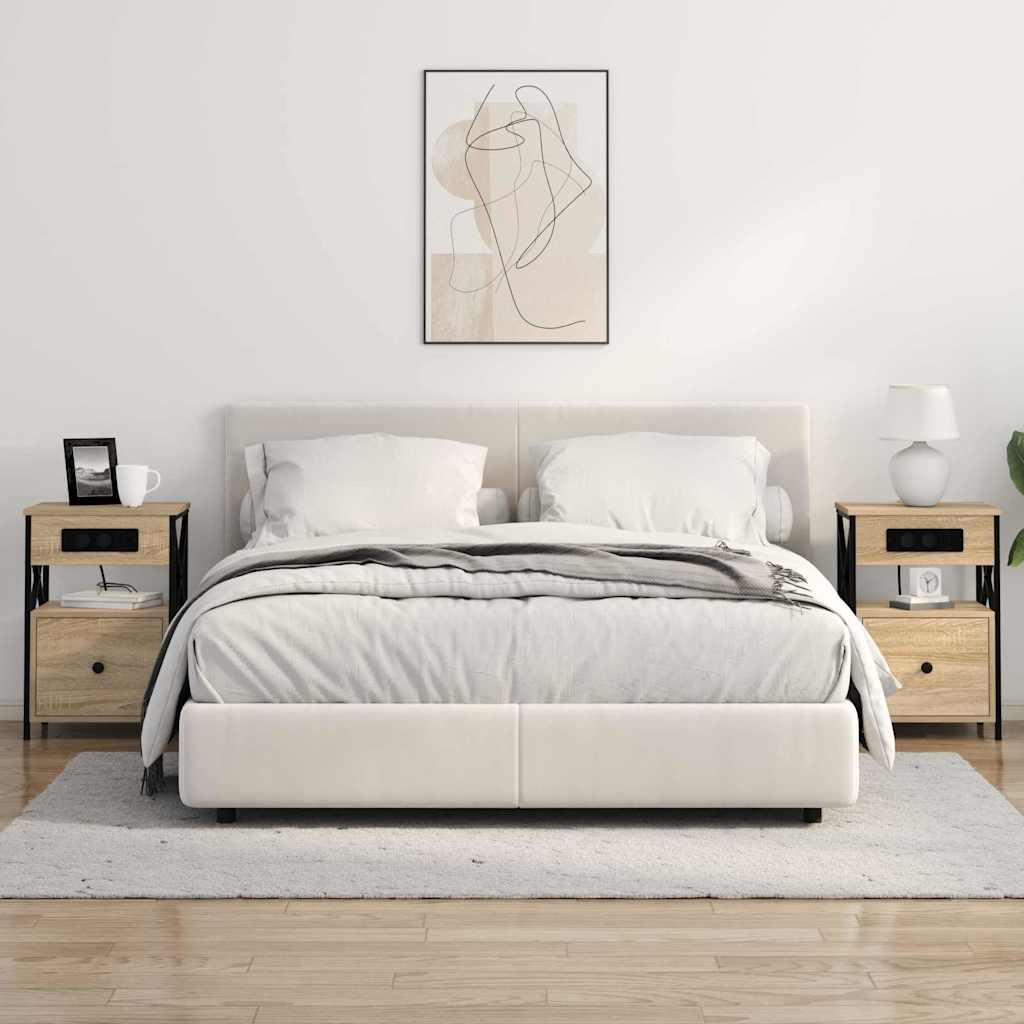 Nightstand 2 Pcs Sonoma Oak 40 X 31 X 60 Cm Particleboard