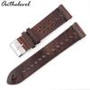 Available Porous Genuine Leather Watch Strap, Quick Release, Brown Cracked Pattern, Sizes: 18mm, 20mm, 22mm, 24mm.
