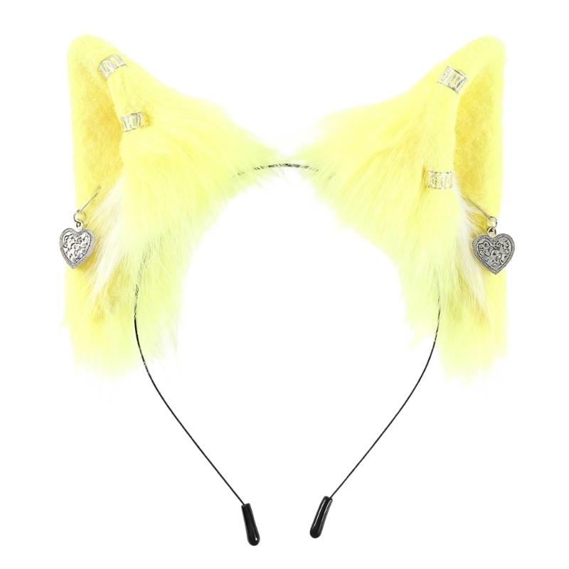Realistic Cosplay Foxes Ears Hairband Lightweight Headband Comfortable Design For Halloween Stage Performances Daily Use