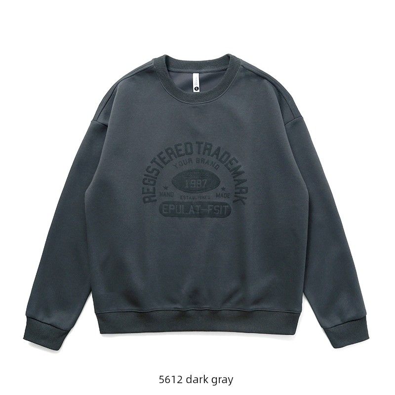 American Retro Trendy Brand Letter-Printed Round-Neck Sweatshirt for Men 2024 New Spring and Autumn Style Foreign Trade Men's Casual Jacket