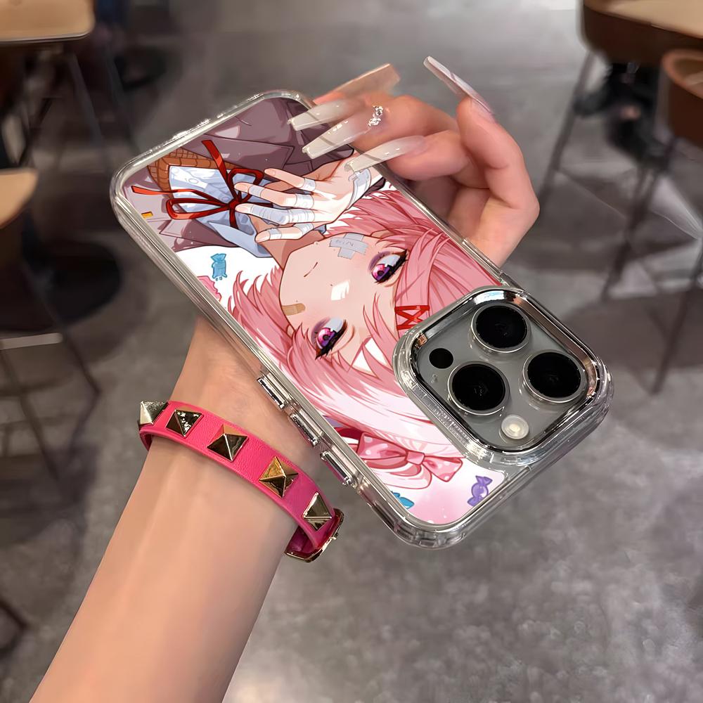 Cartoon Character Natsuki Phone Case For IPhone 17 Air 16 15 14 13 12 11 Pro Pro Max Plus Transparent Soft Cover