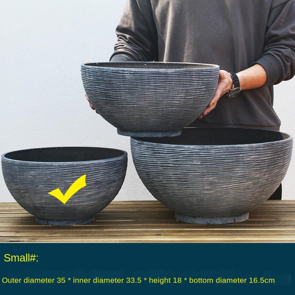 Large Bowl Planter Water Lily Pots Resin Crafted Garden Bowl Planter Simulation Water Plant Pot