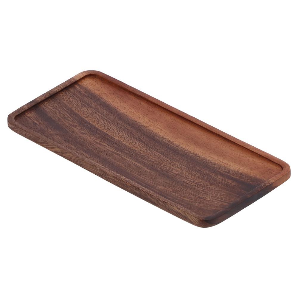 Rectangle Fruit Tray Wooden Food Serving Platter Multi Purpos Tea Tray Snack Serving