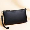ZOOLER Crossbody-Tasche aus Narbenleder, Umhängetasche, Multifunktionale Clutch, Schwarz