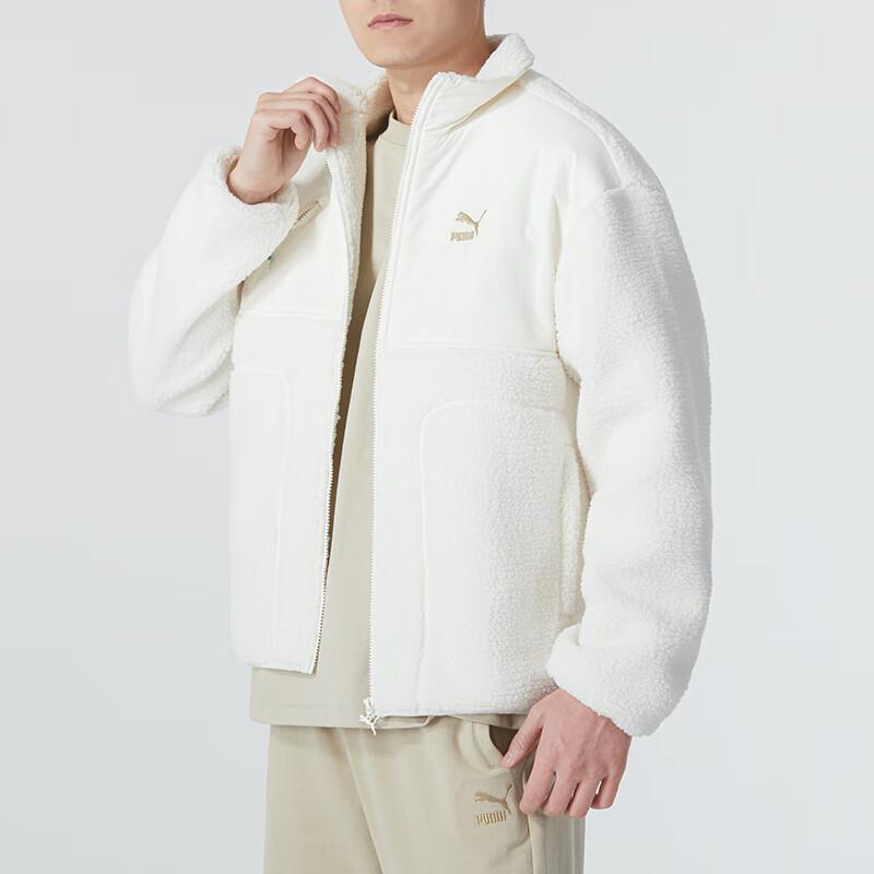 Puma Serie Año del Dragón Cny Chaqueta Polar Cálida para Exterior de Color Sólido con Cuello Mao Chaqueta Unisex Blanco 625832-65