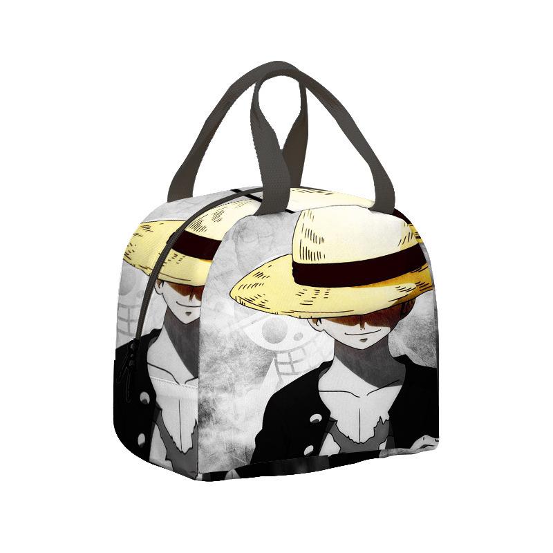 Borsa per il pranzo per bambini Anime One Piece King dei Pirati per studenti delle scuole elementari e medie Borsa da picnic con impacco di ghiaccio Borsa termica portatile per bento
