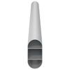 Clothes Rod 2 pcs Silver 264 x 15 x 29 mm Aluminium Alloy