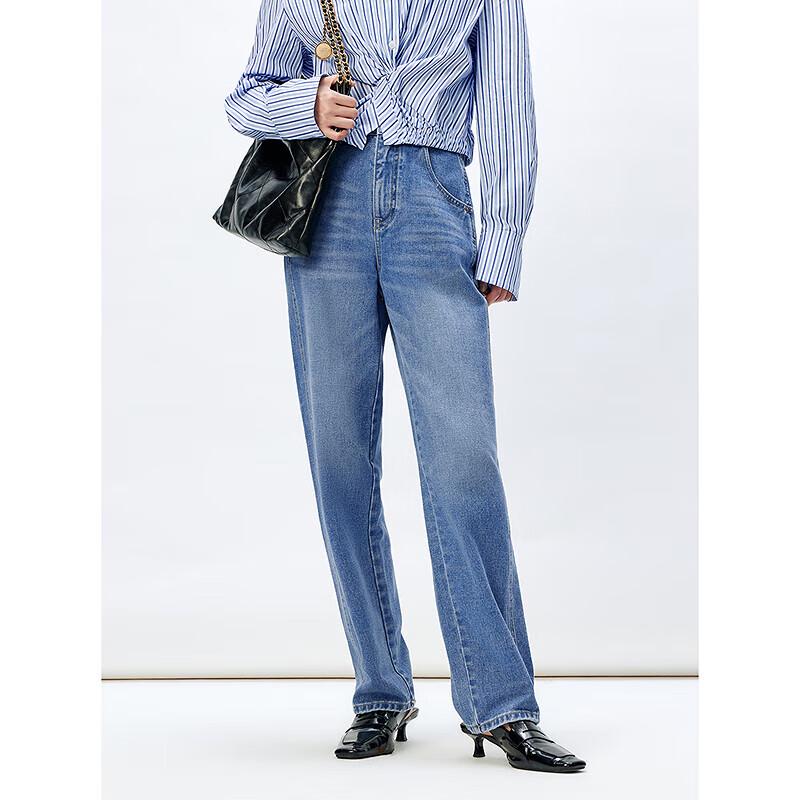 

PEACEBIRD Women s High-Waist Tapered Loose Casual Jeans S