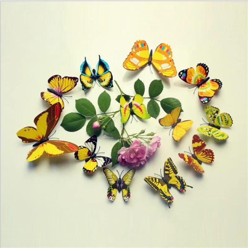 

12 Pcs/set Beautiful Art Design 3D Multicolor PVC Magnet Butterfly Wall Sticker For Wall Kids Bedroom Home sticker Decoration
