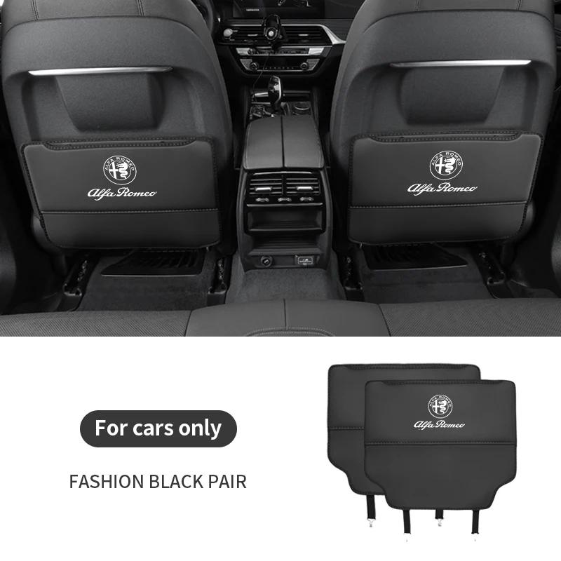 

Car Stickers For Alfa Romeo Car Seat Back Protection Anti-Kick Pad Rear Seat Storage Bag Alfa Romeo 147 156 159 Giulia Tonale St чёрный