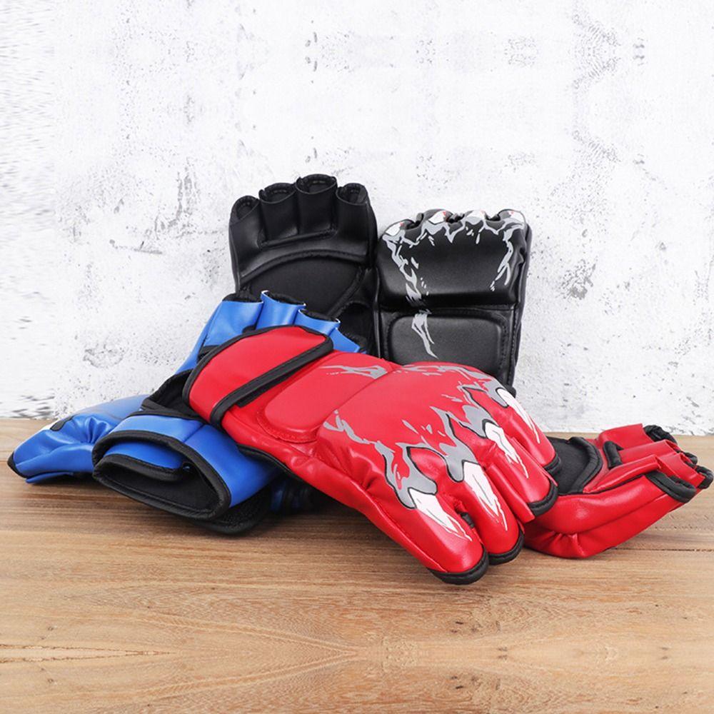 1 Paar Lederpolster Trainingshandschuhe Kickboxtraining Handschuhe für Erwachsene Sanda Boxen UFC Training