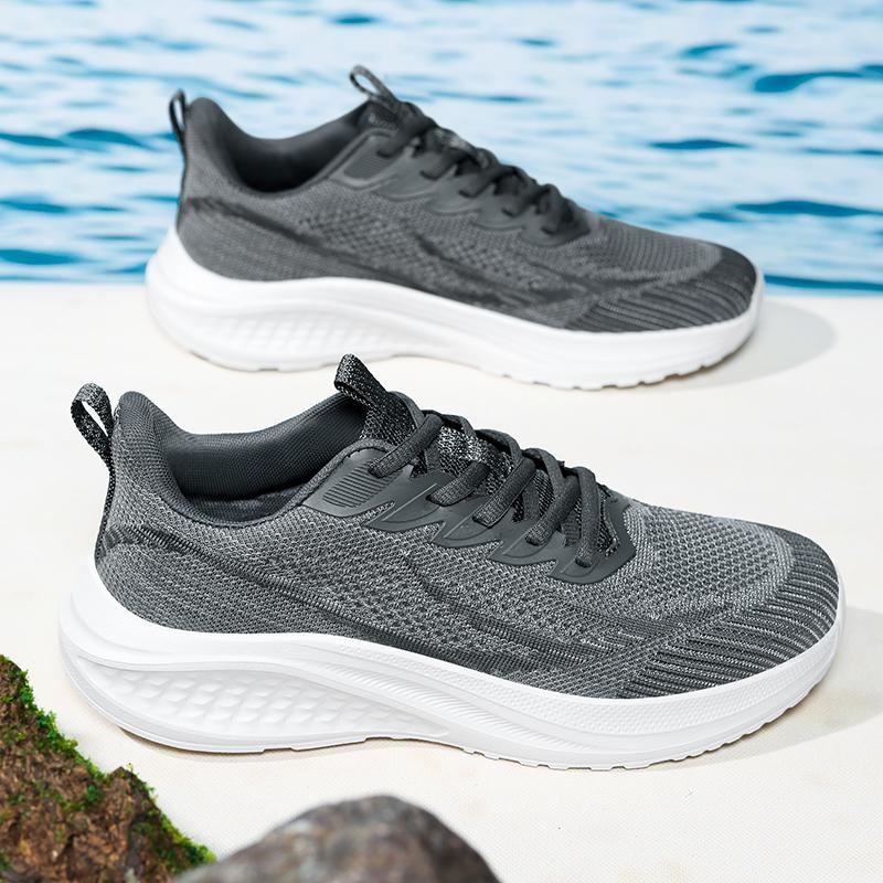 

YRZL Men s Casual Running Shoes Breathable Mesh Sneakers Anti Slip Lightweight Athletic Sports Shoes for Men Walking Training 39 темно серый