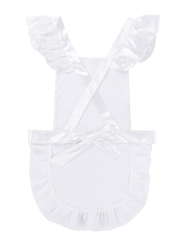 Men Sissy French Maid Outfits Cosplay Costumes Puff Sleeve Button Down Fancy Dress With Apron And Headband