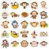 50pcs Monkey-Themed Waterproof Stickers for Suitcases & Laptops