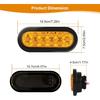 6" Oval LED Trailer Lights Kit, 2PCS Waterproof Stop/Turn/Brake Tail AMBER