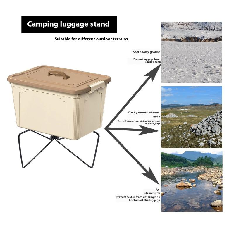 Camping Folding Cooler Box Stand Container Holder Shelf Outdoor Camping Supply Holder Folding Stand Ice Box Stand Aluminum Alloy