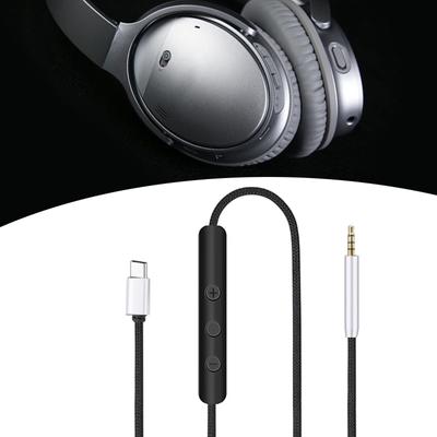 Zuverlässiges USB-C-Kabel für QC25/QC35/QC35II/QC45/NC700/Y40/Y45/Y50 Headsets, Typ-C-auf-2,5-mm-Kabel mit integriertem Mikrofonkabel