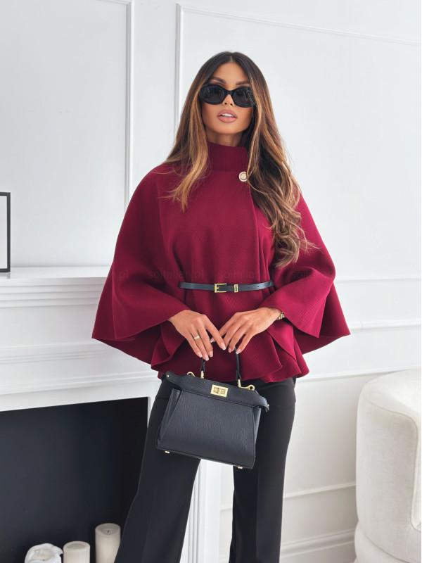 New 2024 Women's Winter Fashion Woolen Waist-Tie Cape Coat