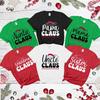 Family Claus Christmas Shirts Matching Family Christmas Tees Mama Claus Papa Claus Print Tshirts Holiday Santa Hat Cotton Shirt