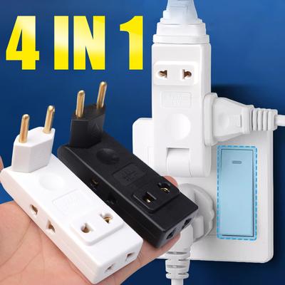 EU-Stecker-Steckdose, drehbarer Steckdosen-Wandadapter, 180 ° drehbar, 4 Stecker, elektrische Steckeradapter für Home Office und Reisen