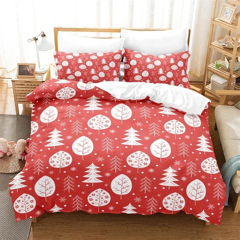 3PCS Single-sided Merry Christmas Printed Comforter Bedding Sets Comfortable Bedspreads Comforter Duvet Bedding Birthday Gift