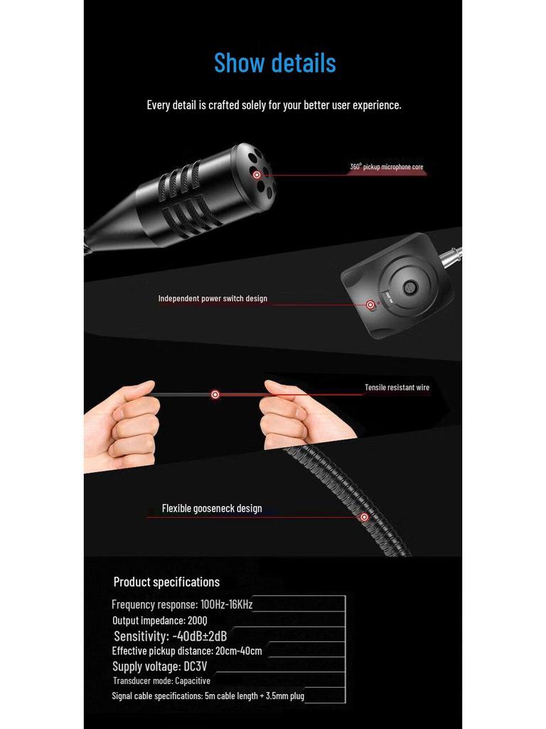 Xiangke OK-32 Wireless Dual Gooseneck Desktop Microphone for Live Broadcasts and Conferences