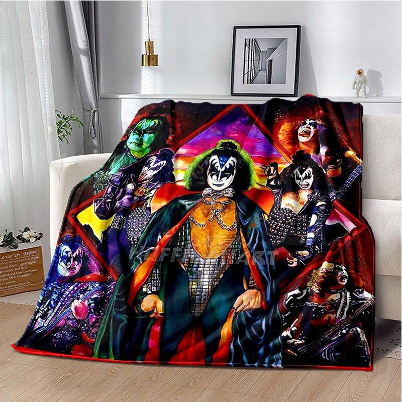 Rockband Kiss Band Decke Mode Flanell Flauschige Fleece Überwurfdecke Kinder und Erwachsene Geschenk Sofa Reise Camping