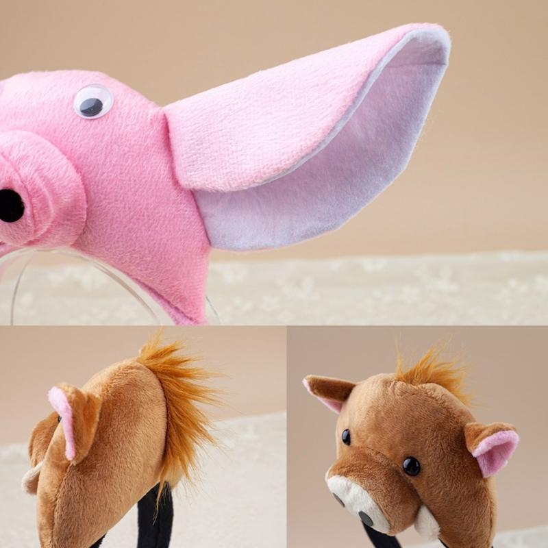 Piggy Costume Set Includes Piggy Tail Headband Bowtie Glove Skirt Halloween Piggy Role Play Outfit for Kid Cosplay