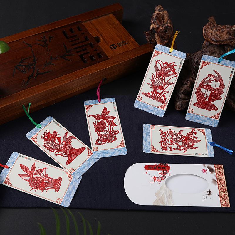 Burning Ran Chinese Folk Art Paper-cut Facial Makeup Bookmarks for Unique Gifts Abroad