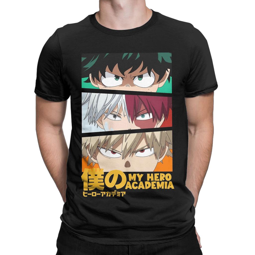 Anime Hero Eyes My Hero Academia T Shirts Men 100 Cotton Novelty TShirt O Neck Tee Shirt Short Sleeve Clothes Plus Size