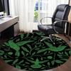1PC Hummingbirds Botanical Pattern Office Round Area Rug, Mat Suitable For Office, Under Office Chairs Bedroom Living Room Home Decor, Room Deco