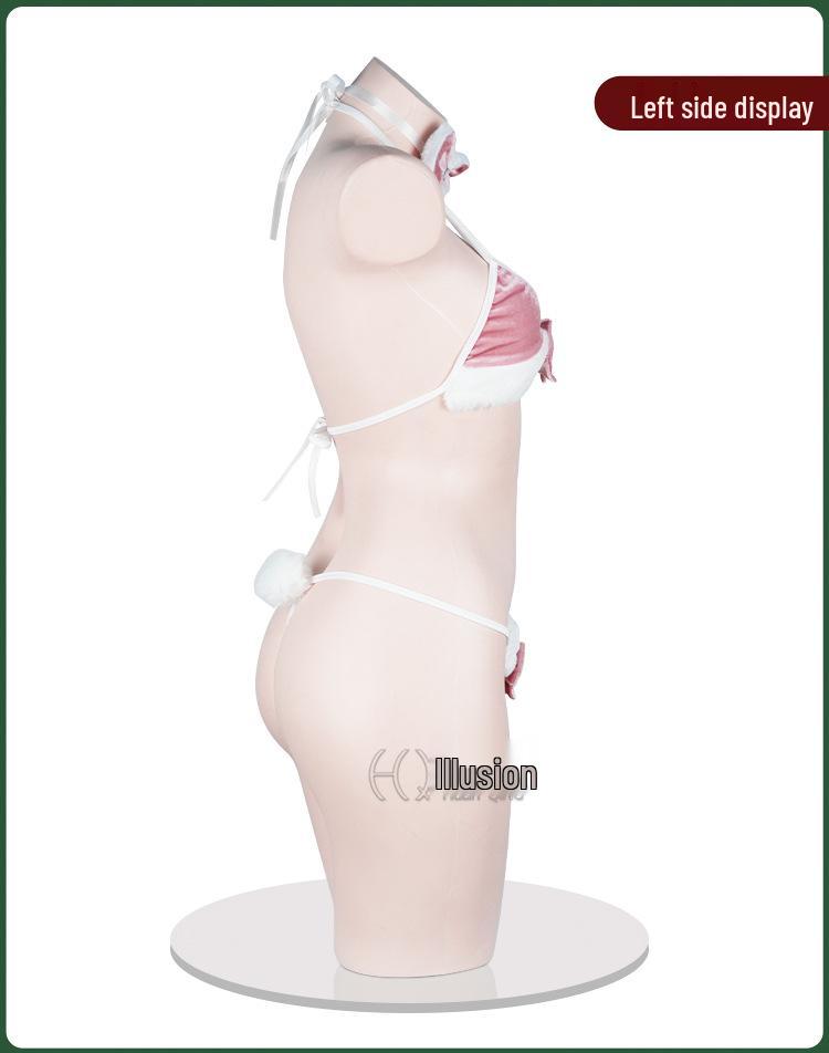 Fantasy Bunny Girl Cosplay Fluffy Bikini Pajama Set for Women