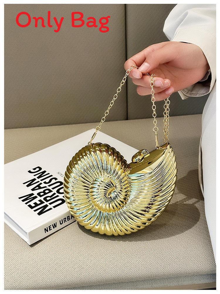 Acrylic Shell Clutch Bag With Lock Closure For Daily Fashion Events