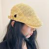 Hollow Straw Beret Vacation Painter Beret Fashion Straw Newsboy Cap  Unisex