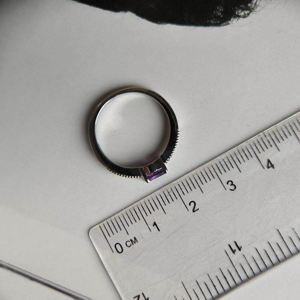 Silver Ring with Natural Amethyst 0.477ct, Item Weight 1.93 G (2179306)