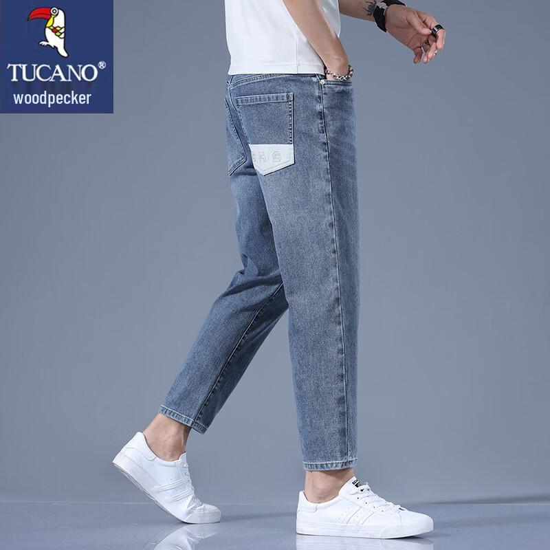 TUCANO Men's Slim Straight Cropped Jeans