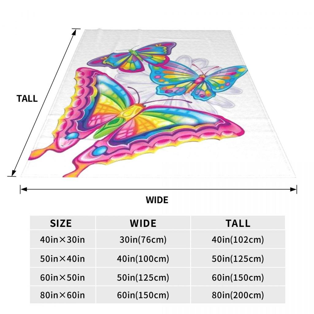 Dazzle ColorfullyButterfly Blanket Soft Warm Flannel Throw Blanket Cover for Bed Living room Picnic Travel Home Couch
