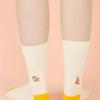 SNOOZY Pomeranian Puppy Embroidered Socks (Ivory Yellow)
