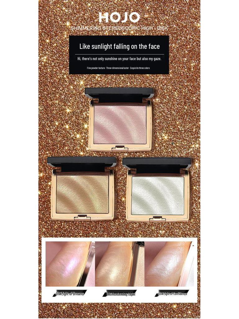 HOJO8029 3D Shimmer Highlighter Palette - Face Sculpting & Skin Brightening Makeup.