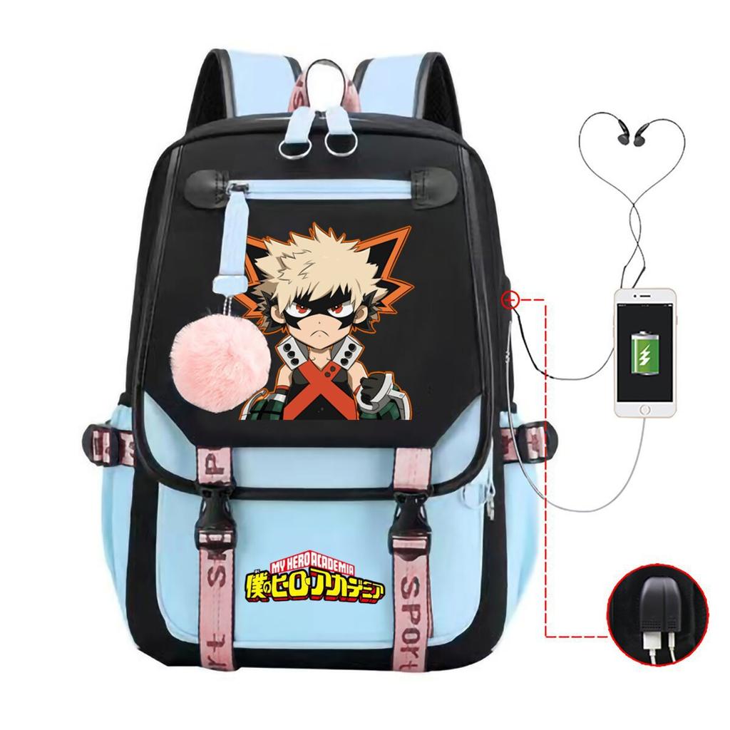 Teen Trend Animation Schoolbag Korean Version Backpack Male New Contrasting Color Simple Middle School Student Backpack